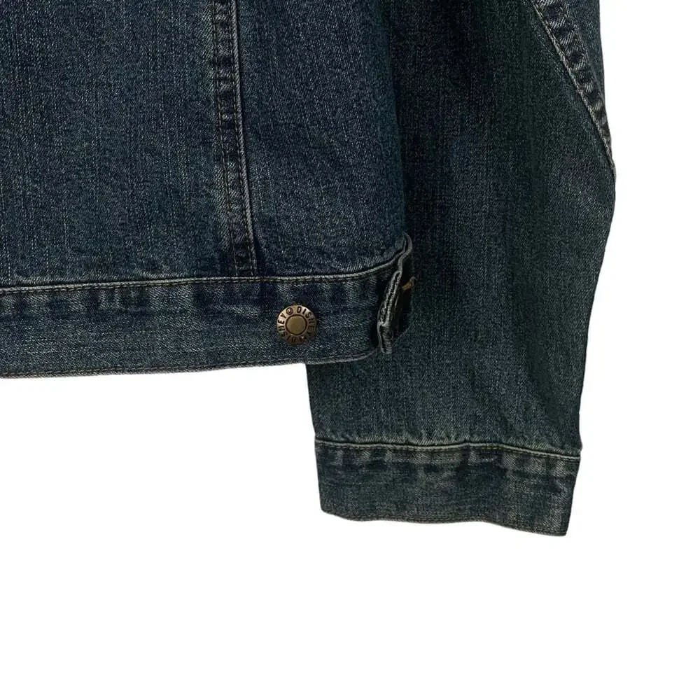 Disney Tinkerbell Jean Jacket Womens XXL Mickey Theme Park Movie Trivia - Picture 7 of 14